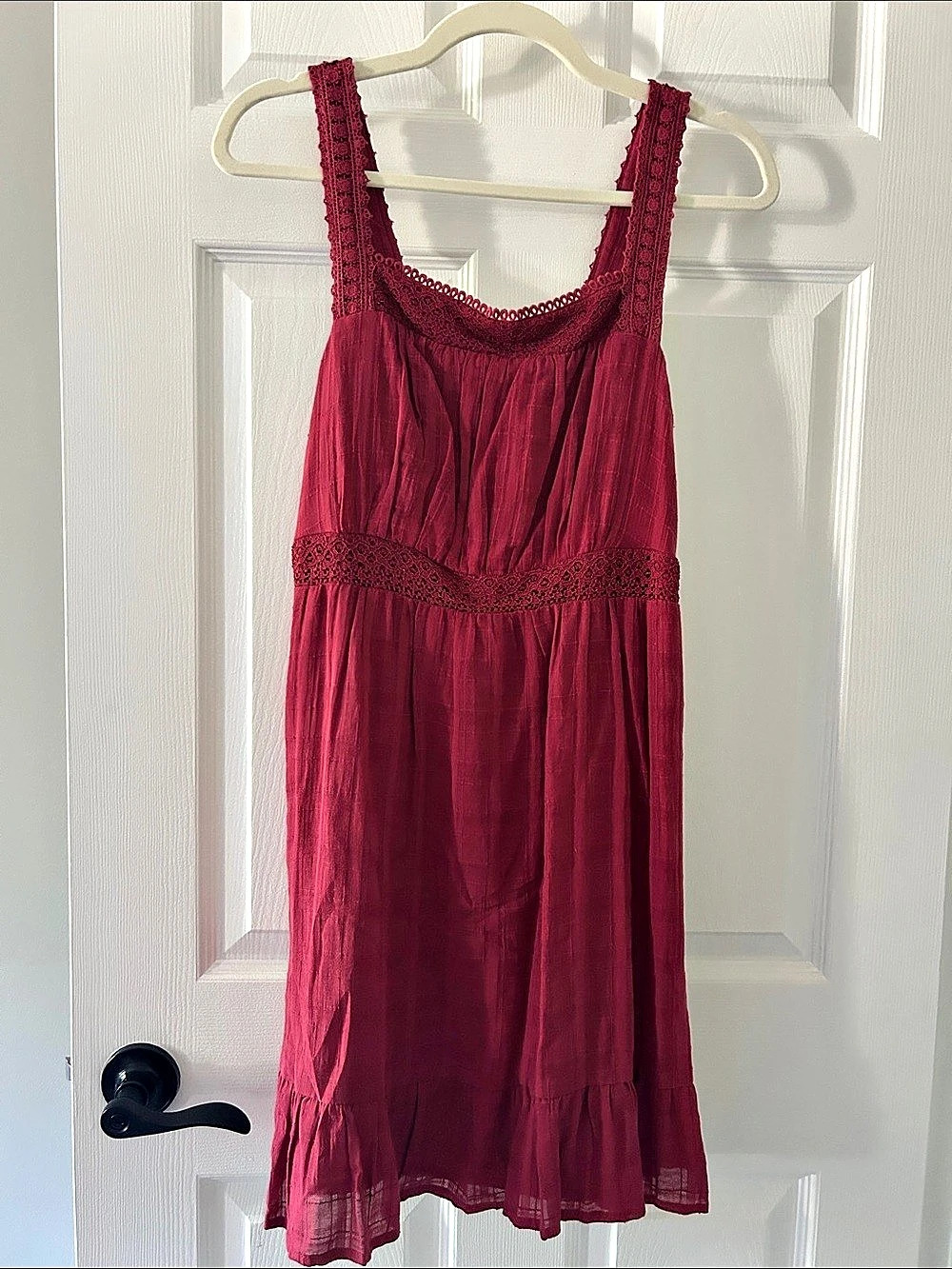 Knox Rose Burgundy Tiered Boho Dress Burgundy Small Like New